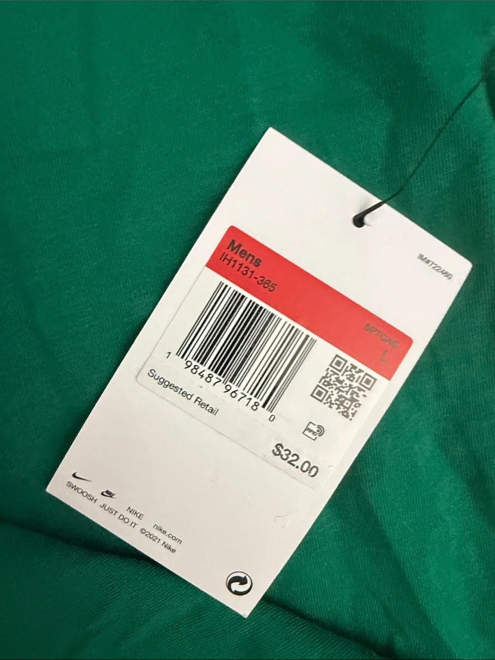 Nike Men’s Emerald Green Graphic Tee with Sneaker Logo